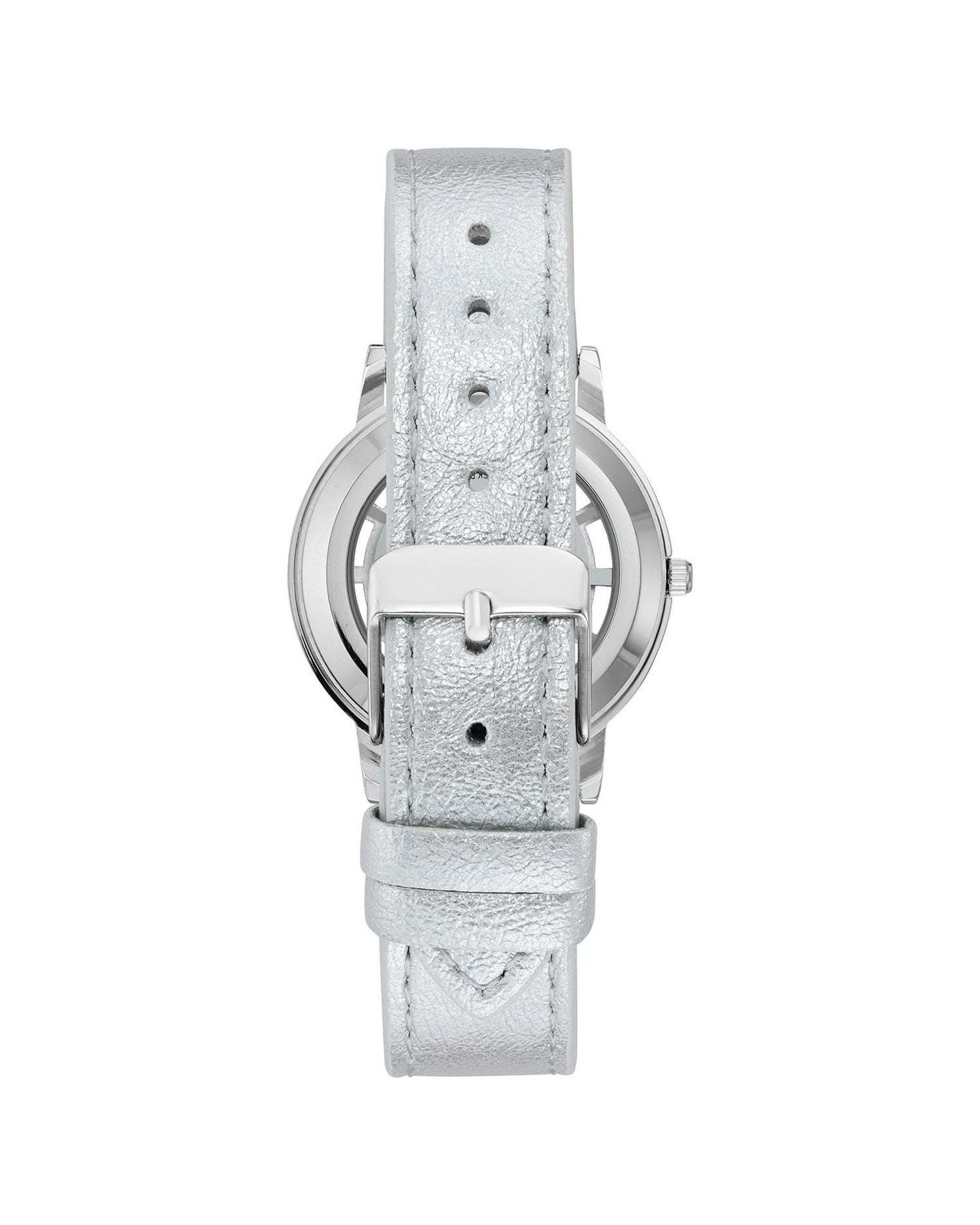 Silver Analog Fashion Watch with Rhinestone Facing One Size Women-Women&