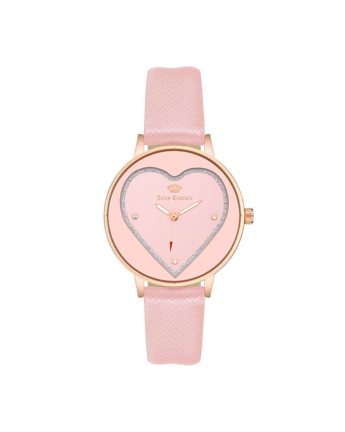 Rose Gold Rhinestone Fashion Watch with Leatherette Strap One Size Women-Women&