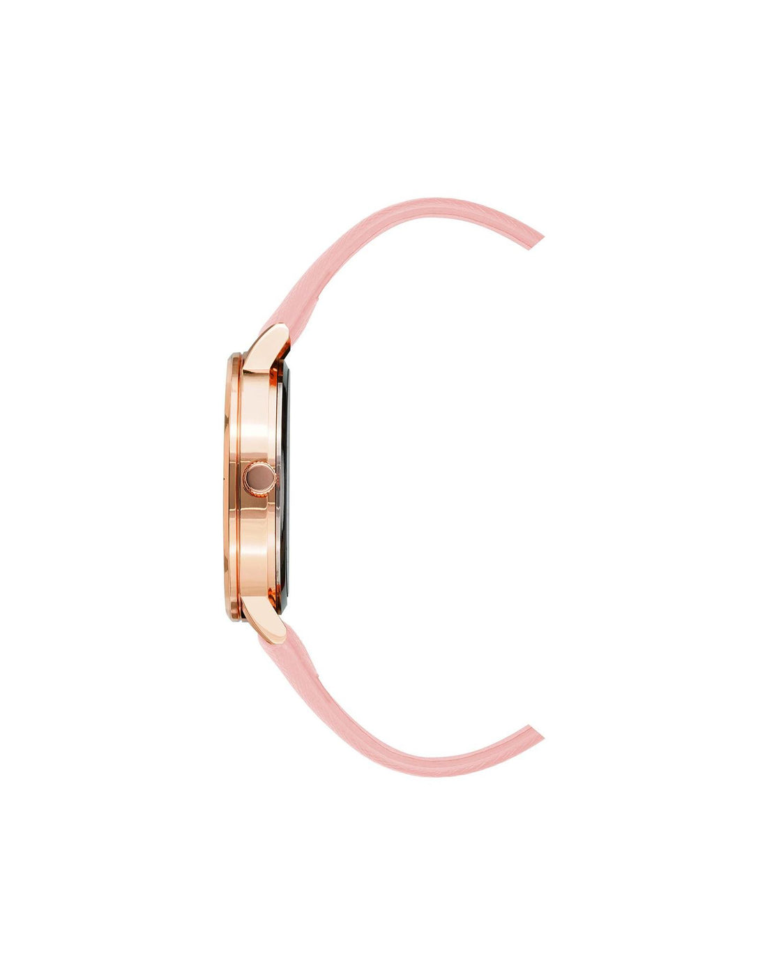 Rose Gold Rhinestone Fashion Watch with Leatherette Strap One Size Women-Women&