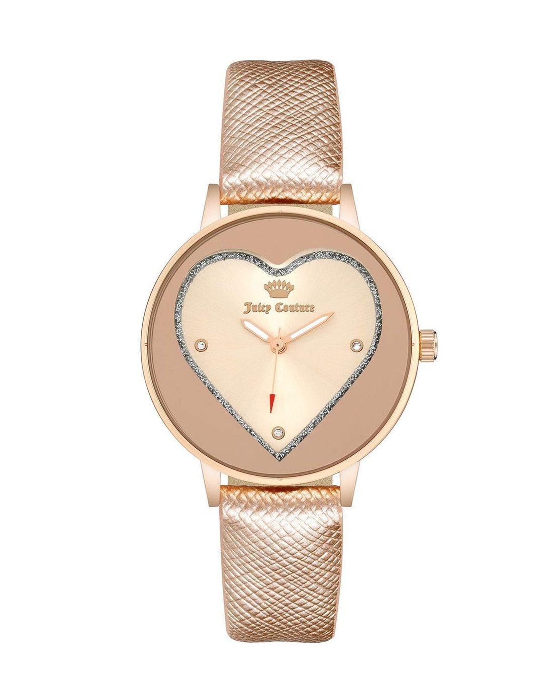 Rose Gold Rhinestone Fashion Analog Watch with Leatherette Strap One Size Women-Women&