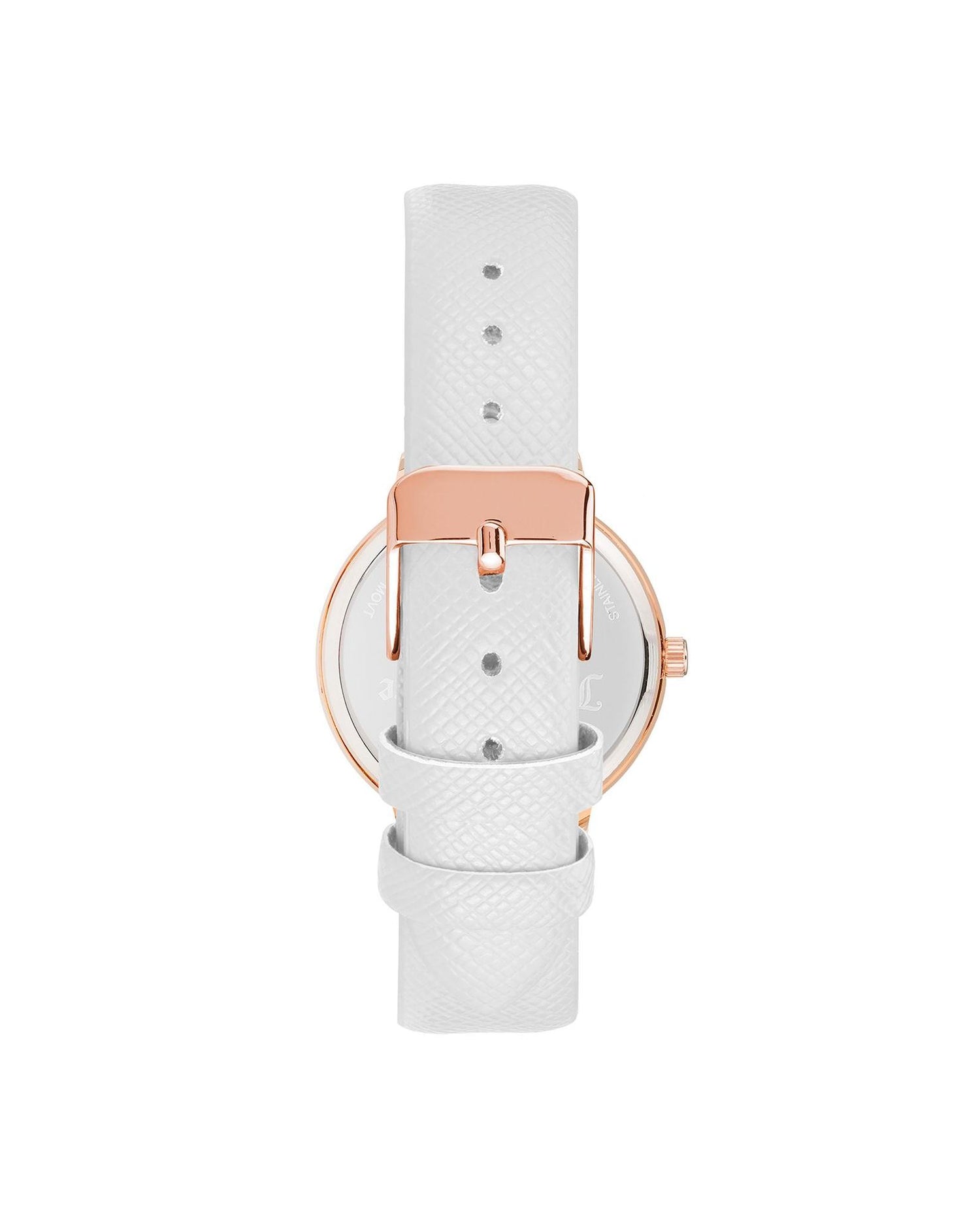 Rose Gold Analog Fashion Watch with Rhinestone Facing One Size Women-Women&