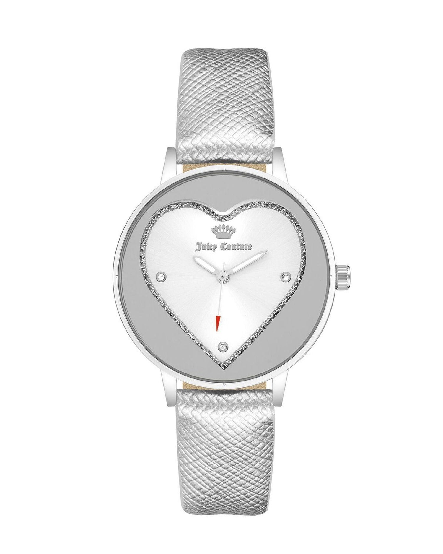 Silver Fashion Watch with Rhinestone Detail One Size Women-Women&