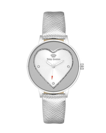 Silver Fashion Watch with Rhinestone Detail One Size Women-Women&