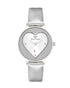 Silver Fashion Watch with Rhinestone Detail One Size Women-Women&