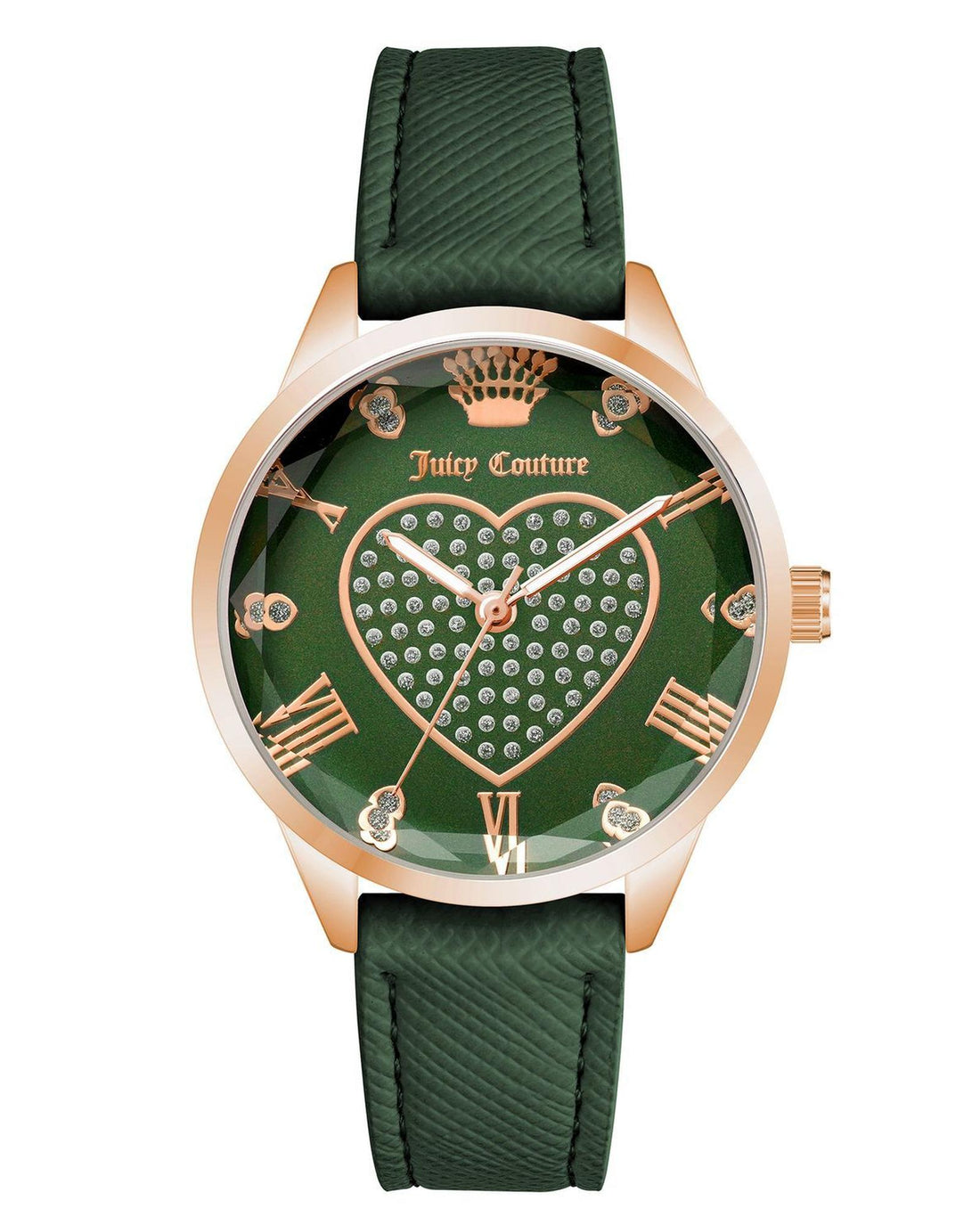 Rose Gold Analog Fashion Watch with Rhine Stone Detail One Size Women-Women&