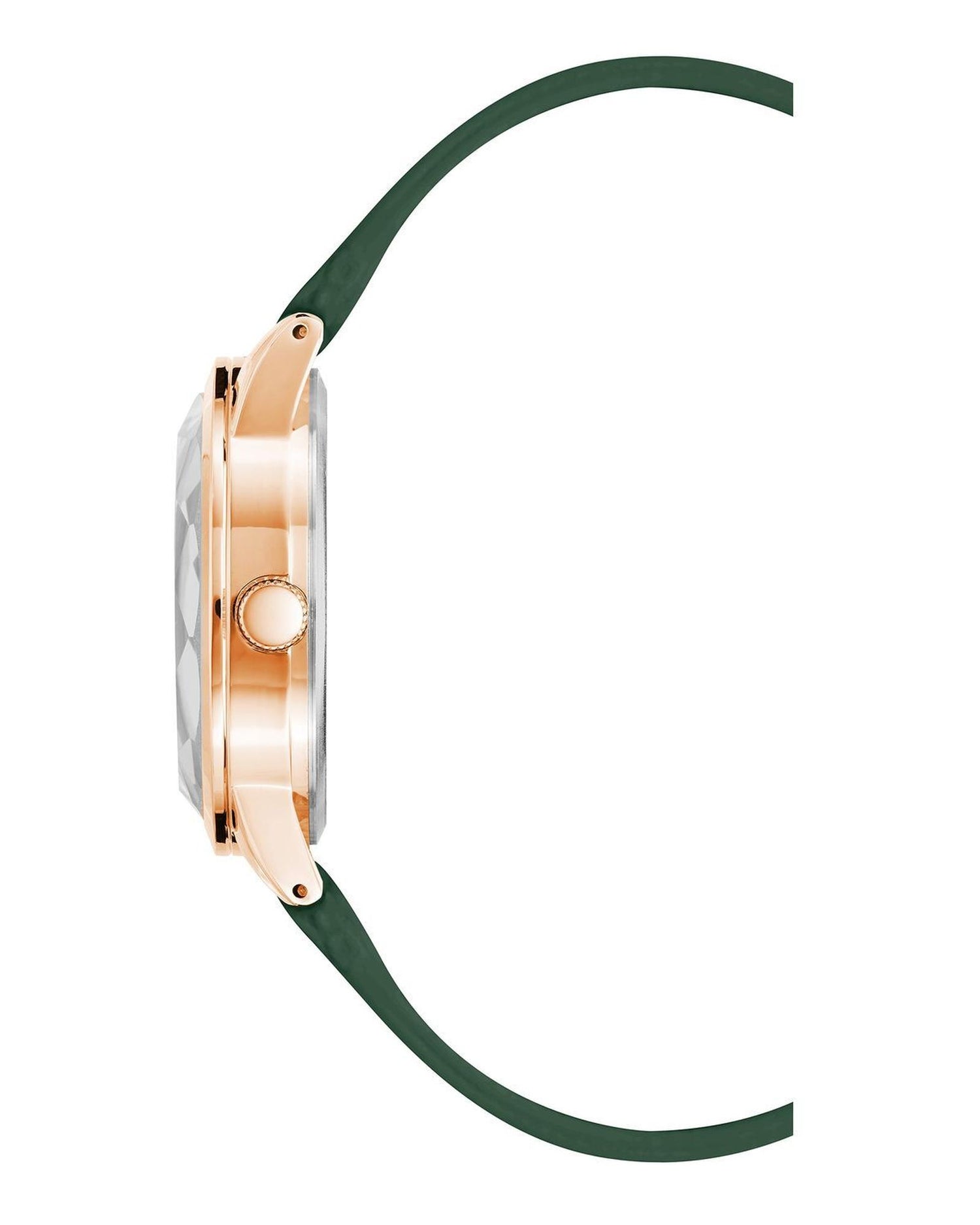 Rose Gold Analog Fashion Watch with Rhine Stone Detail One Size Women-Women&