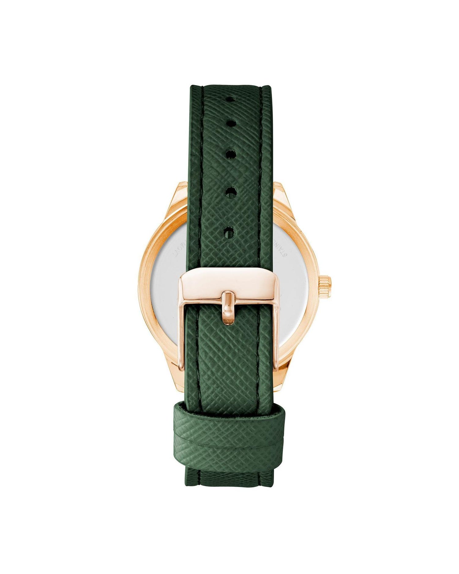 Rose Gold Analog Fashion Watch with Rhine Stone Detail One Size Women-Women&
