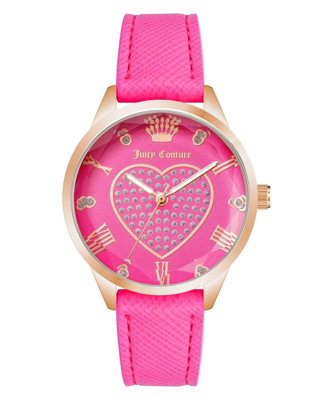 Rose Gold Analog Fashion Watch with Rhine Stone Facing One Size Women-Women&
