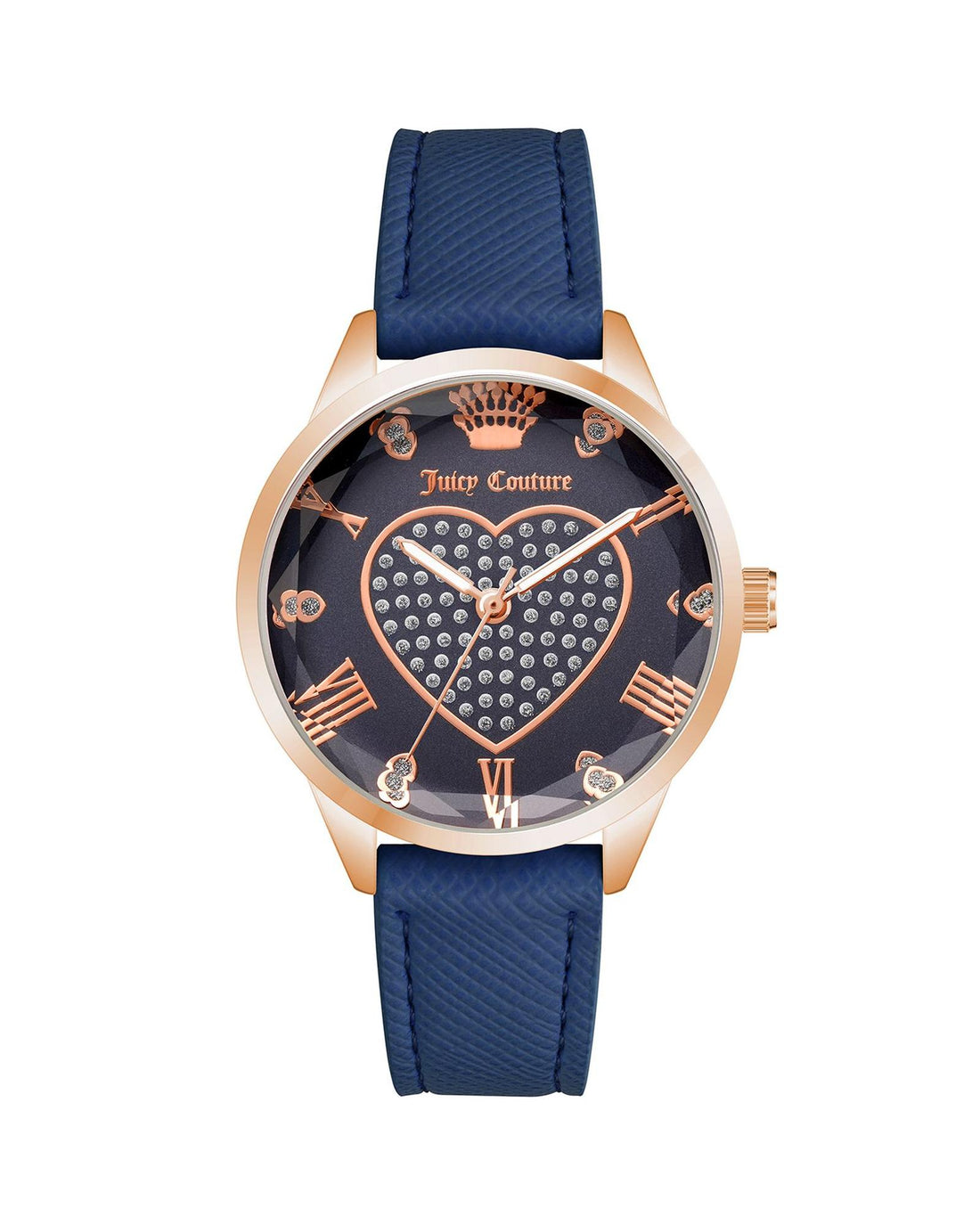 Rose Gold Analog Fashion Watch with Rhinestone Facing One Size Women-Women&