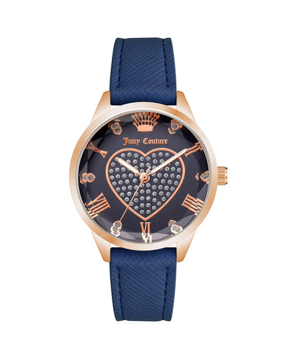 Rose Gold Analog Fashion Watch with Rhinestone Facing One Size Women-Women&
