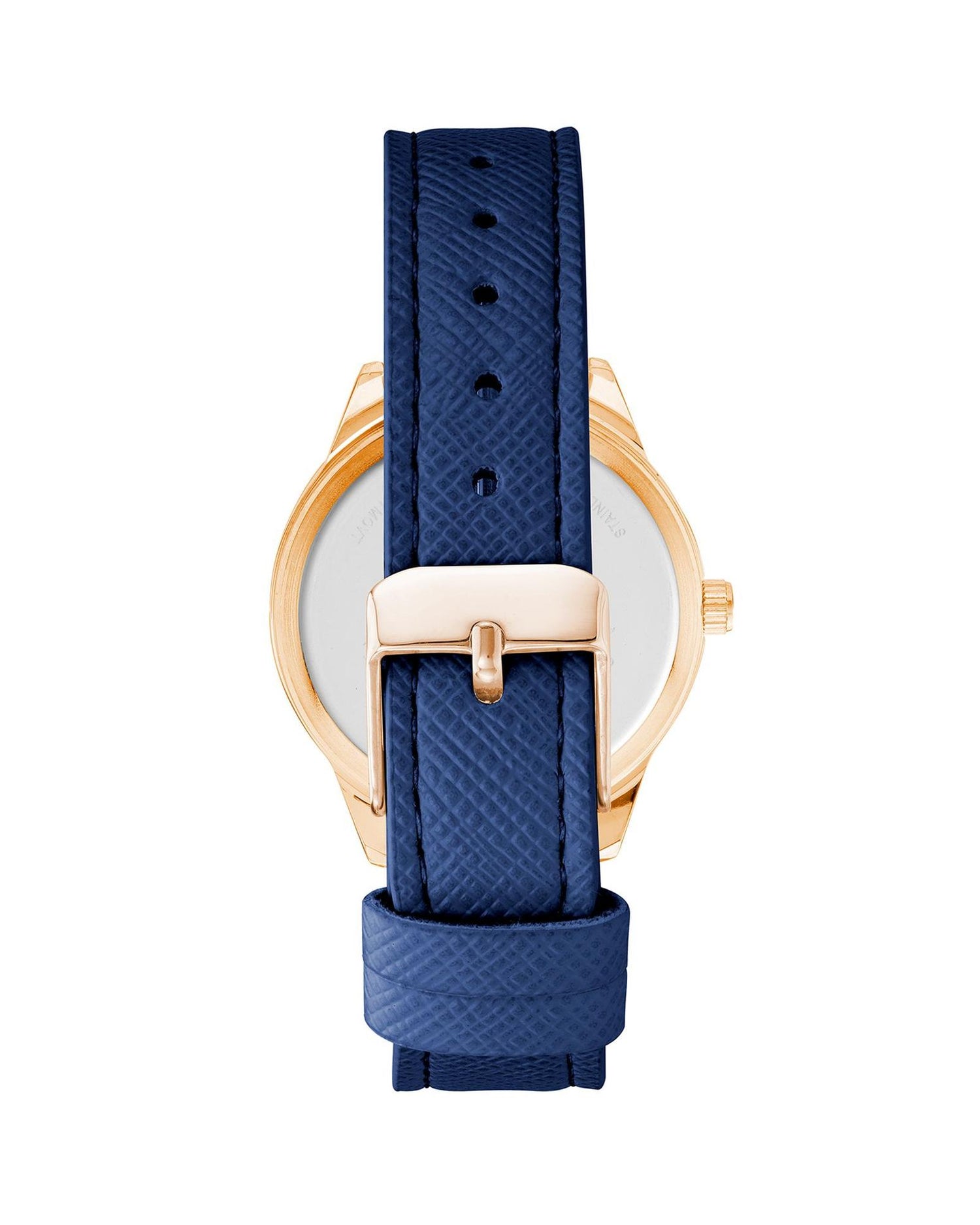 Rose Gold Analog Fashion Watch with Rhinestone Facing One Size Women-Women&