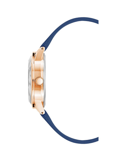 Rose Gold Analog Fashion Watch with Rhinestone Facing One Size Women-Women&