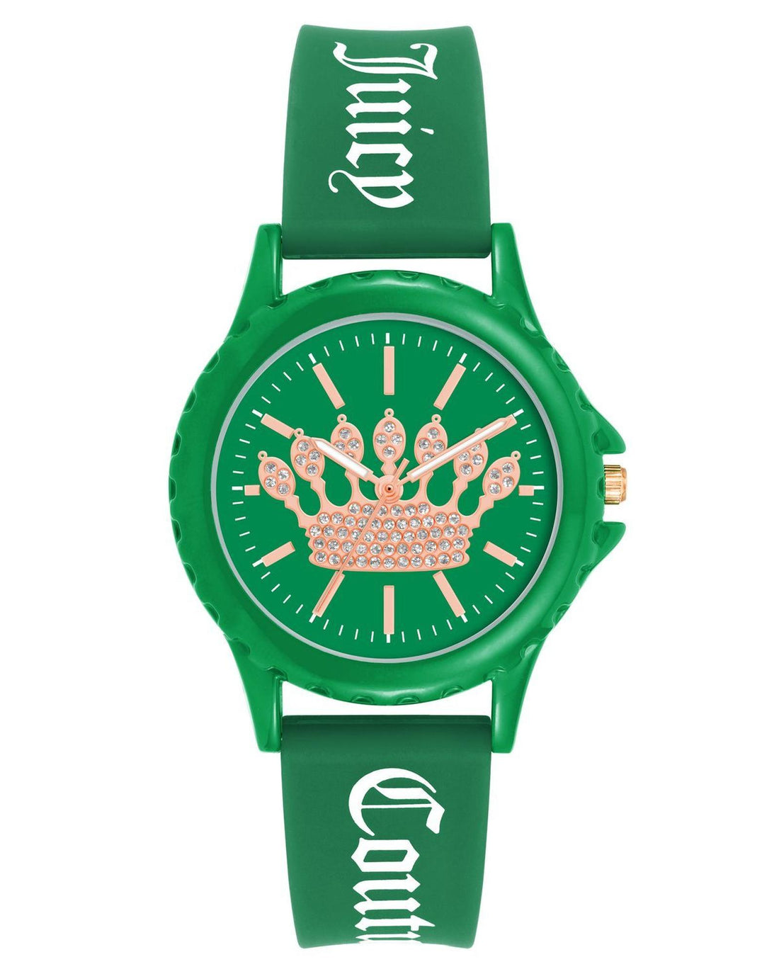 Green Fashion Quartz Analog Watch with Rhinestone Facing One Size Women-Women&