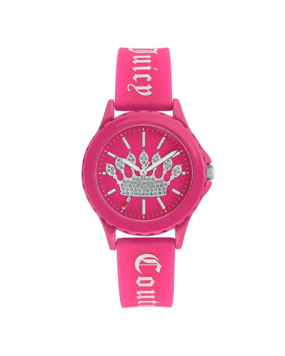 Pink Analog Quartz Watch with Rhine Stone Facing and Pin Buckle Closure One Size Women-Women&
