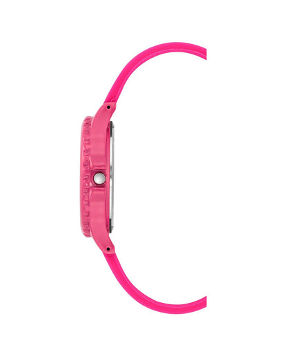 Pink Analog Quartz Watch with Rhine Stone Facing and Pin Buckle Closure One Size Women-Women&