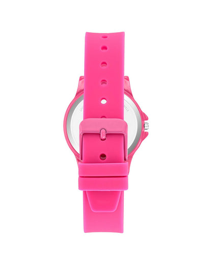 Pink Analog Quartz Watch with Rhine Stone Facing and Pin Buckle Closure One Size Women-Women&