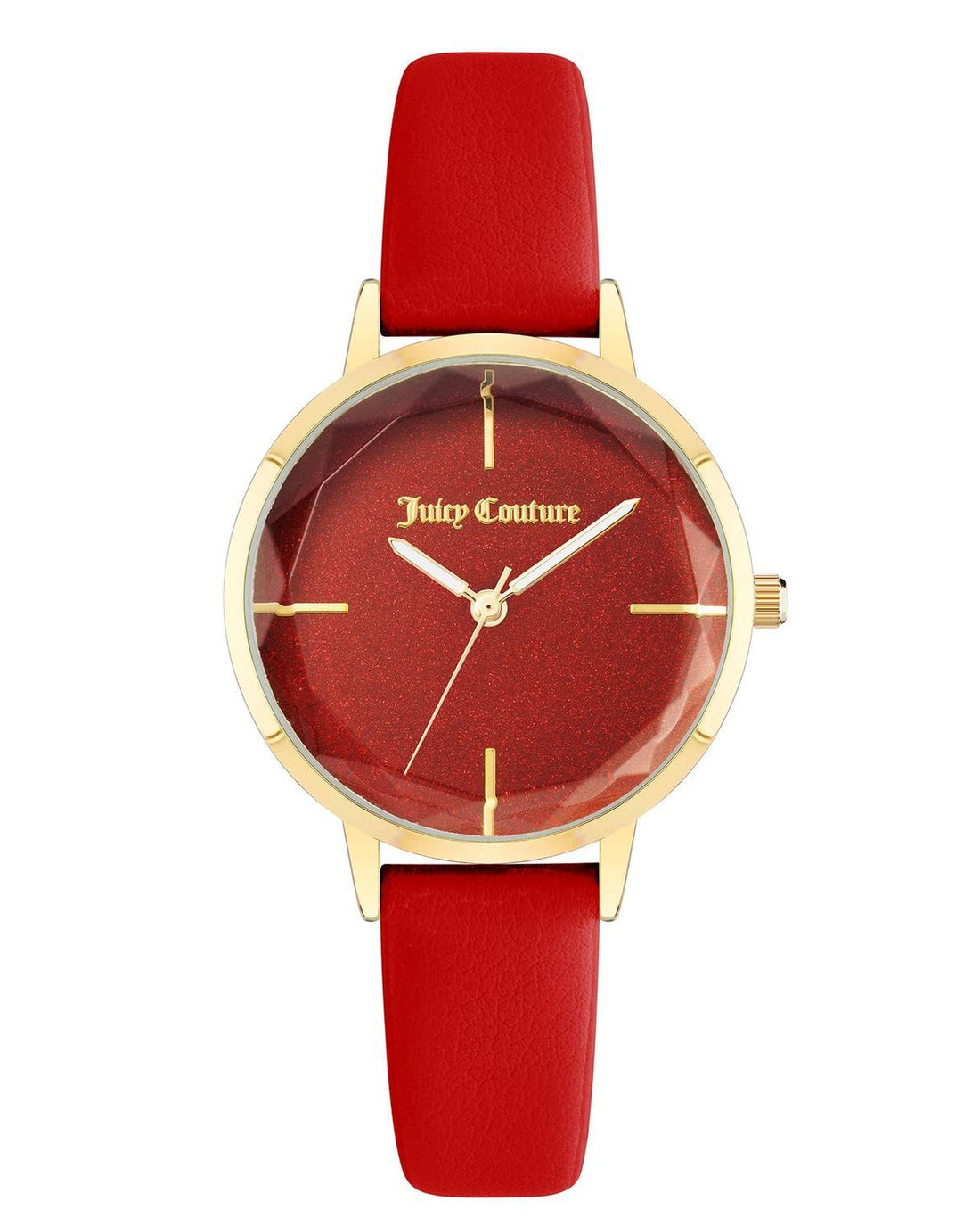 Gold Fashion Analog Quartz Womens Watch with Red Leatherette Strap One Size Women-Women&