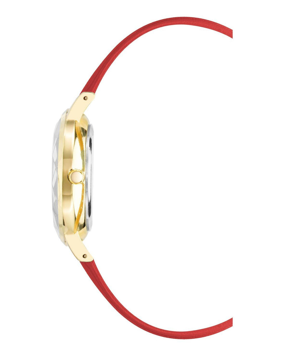 Gold Fashion Analog Quartz Womens Watch with Red Leatherette Strap One Size Women-Women&