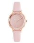 Rose Gold Fashion Quartz Watch with Leatherette Wristband One Size Women-Women&
