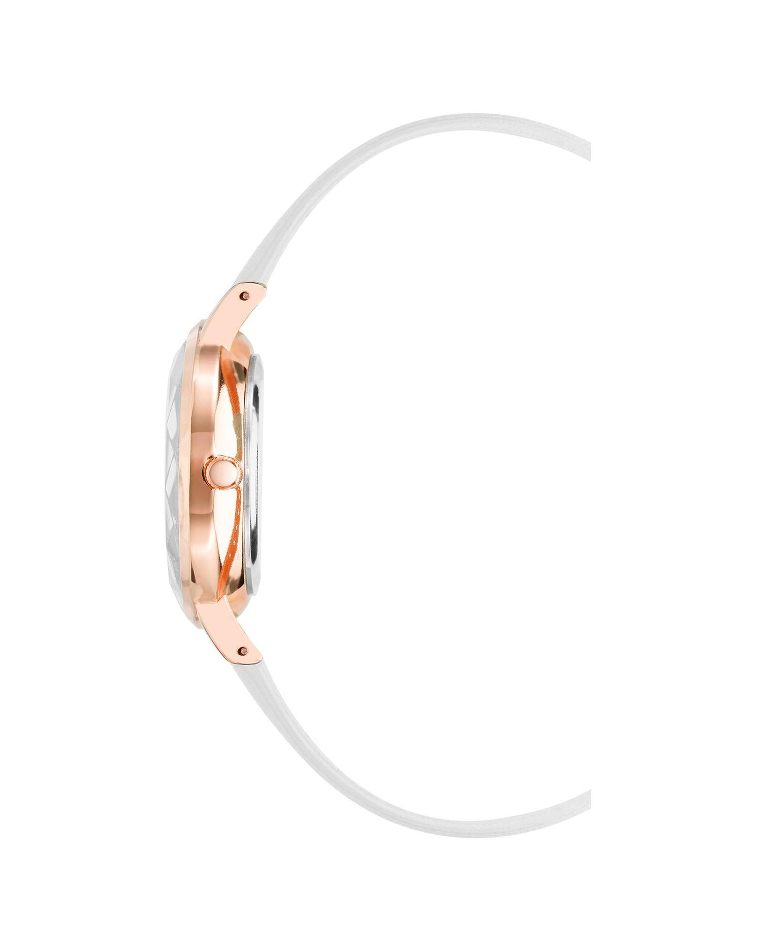 Rose Gold Fashion Womens Analog Watch with Leatherette Wristband One Size Women-Women&