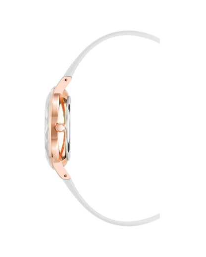 Rose Gold Fashion Womens Analog Watch with Leatherette Wristband One Size Women-Women&