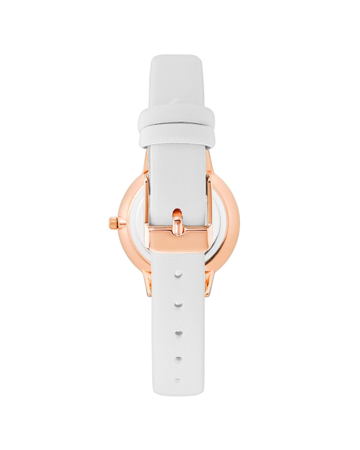 Rose Gold Fashion Womens Analog Watch with Leatherette Wristband One Size Women-Women&