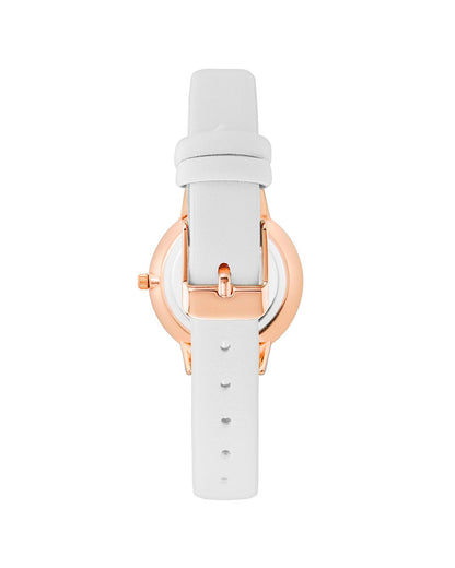 Rose Gold Fashion Womens Analog Watch with Leatherette Wristband One Size Women-Women&