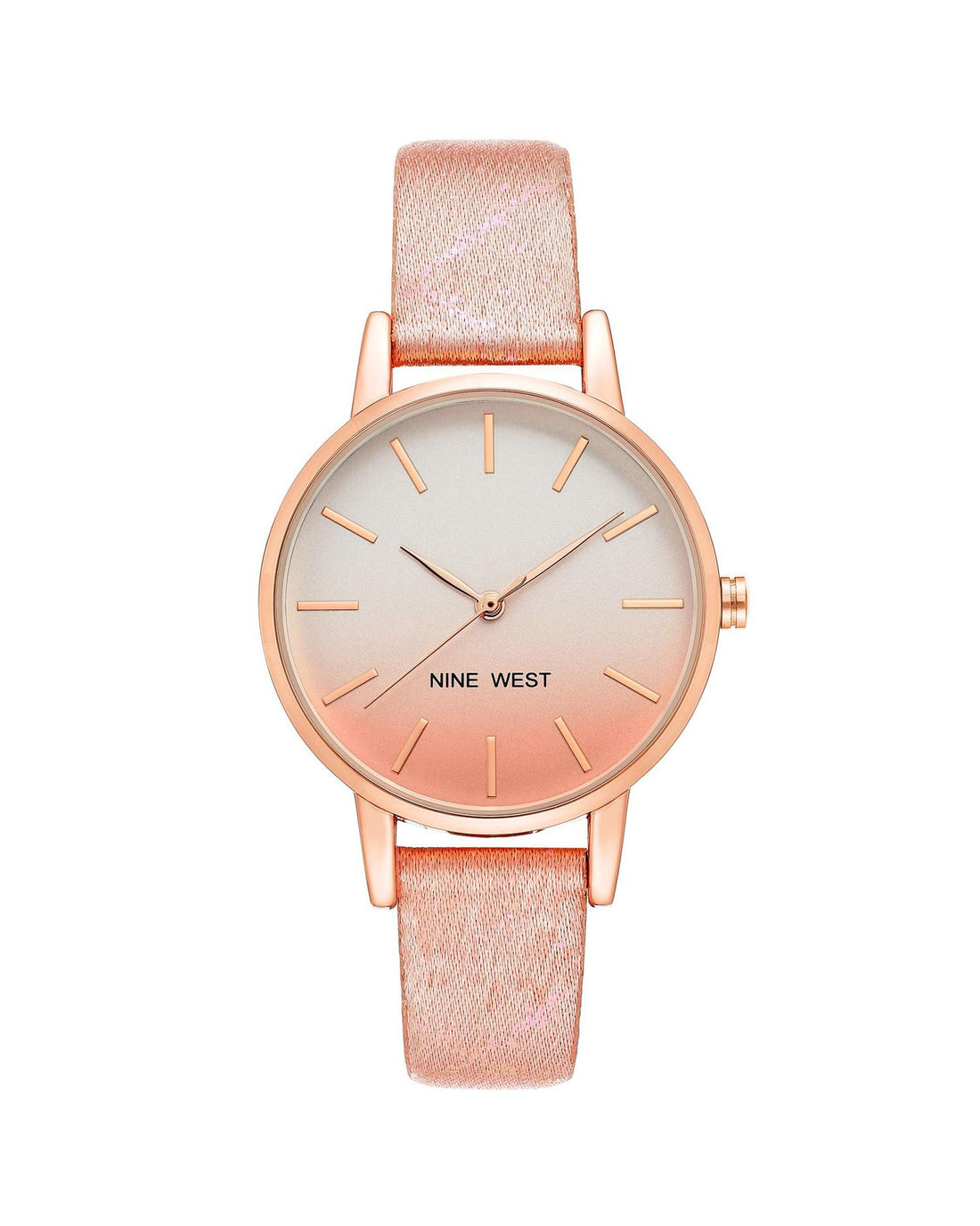 Rose Gold Fashion Quartz Watch with Leatherette Wristband One Size Women-Women&