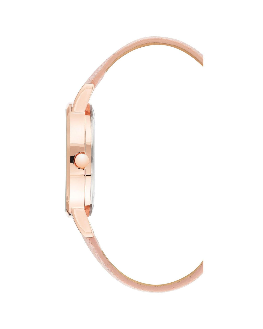 Rose Gold Fashion Quartz Watch with Leatherette Wristband One Size Women-Women&