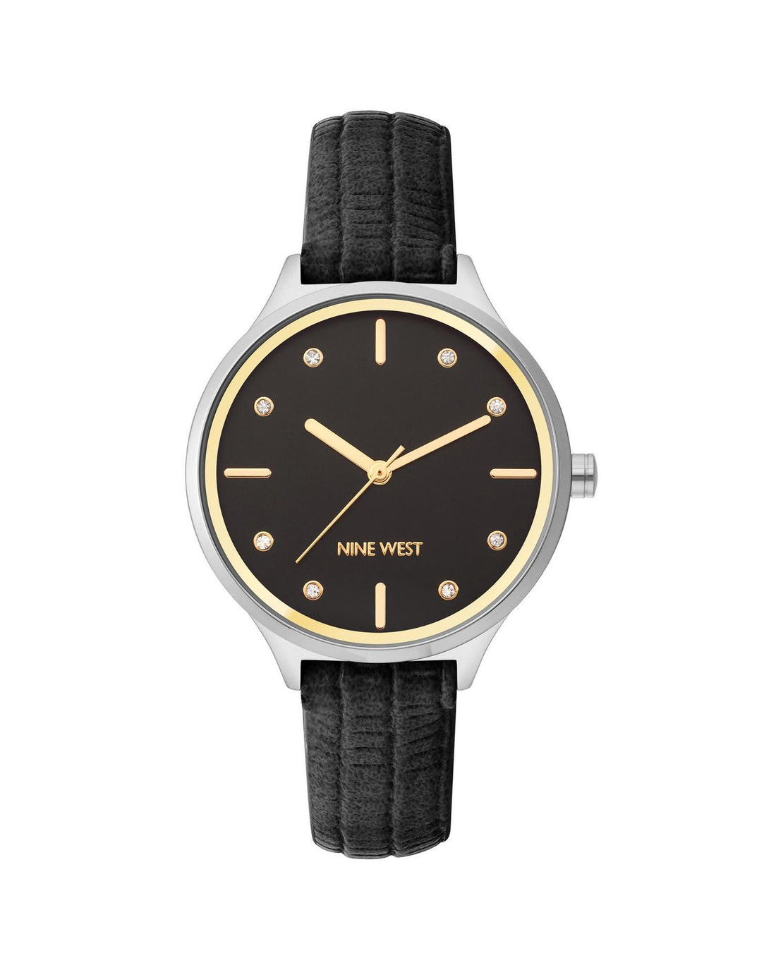 Silver Analog Quartz Fashion Watch with Rhine Stone Facing One Size Women-Women&