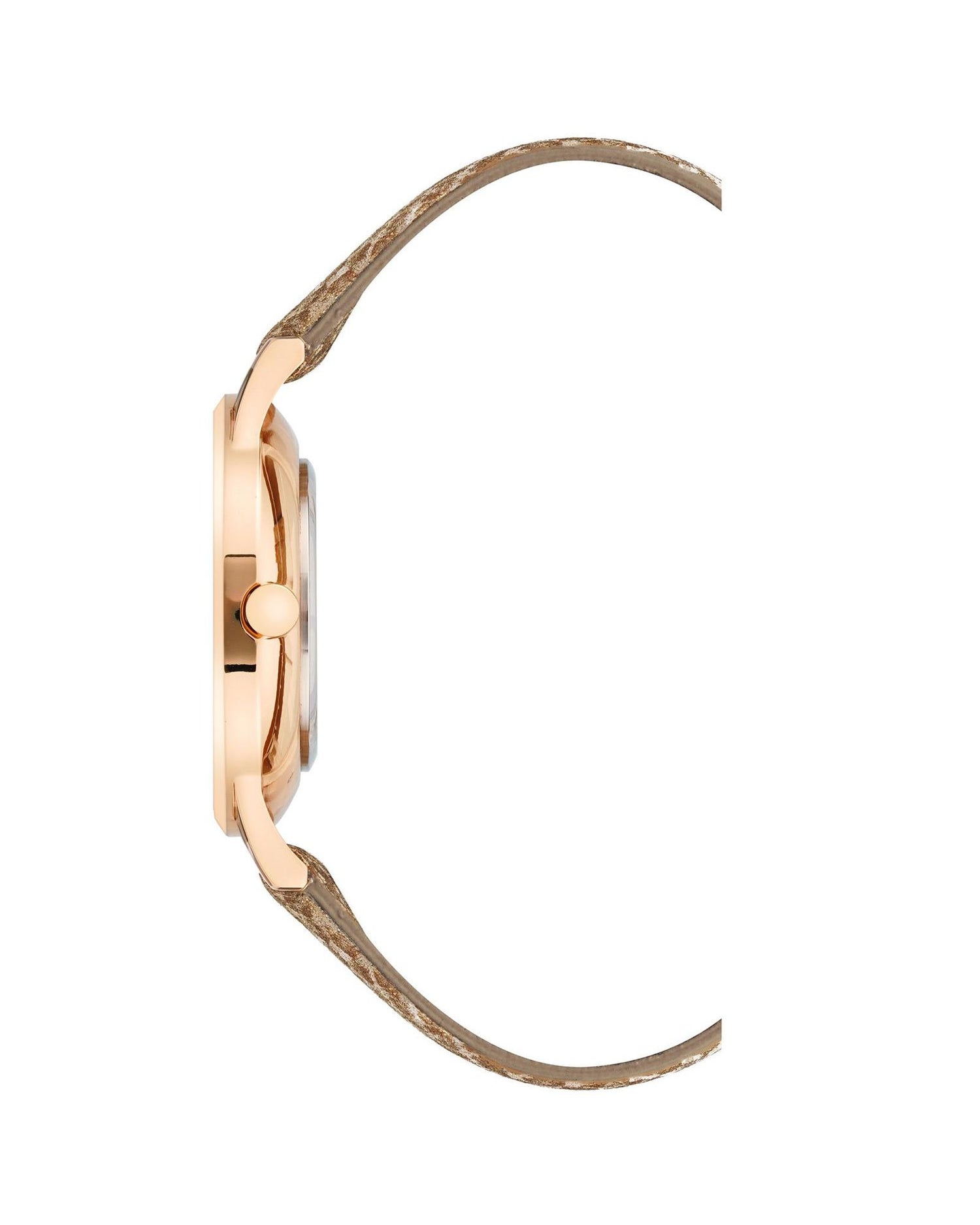 Rose Gold Fashion Analog Watch with Rhine Stone Facing One Size Women-Women&