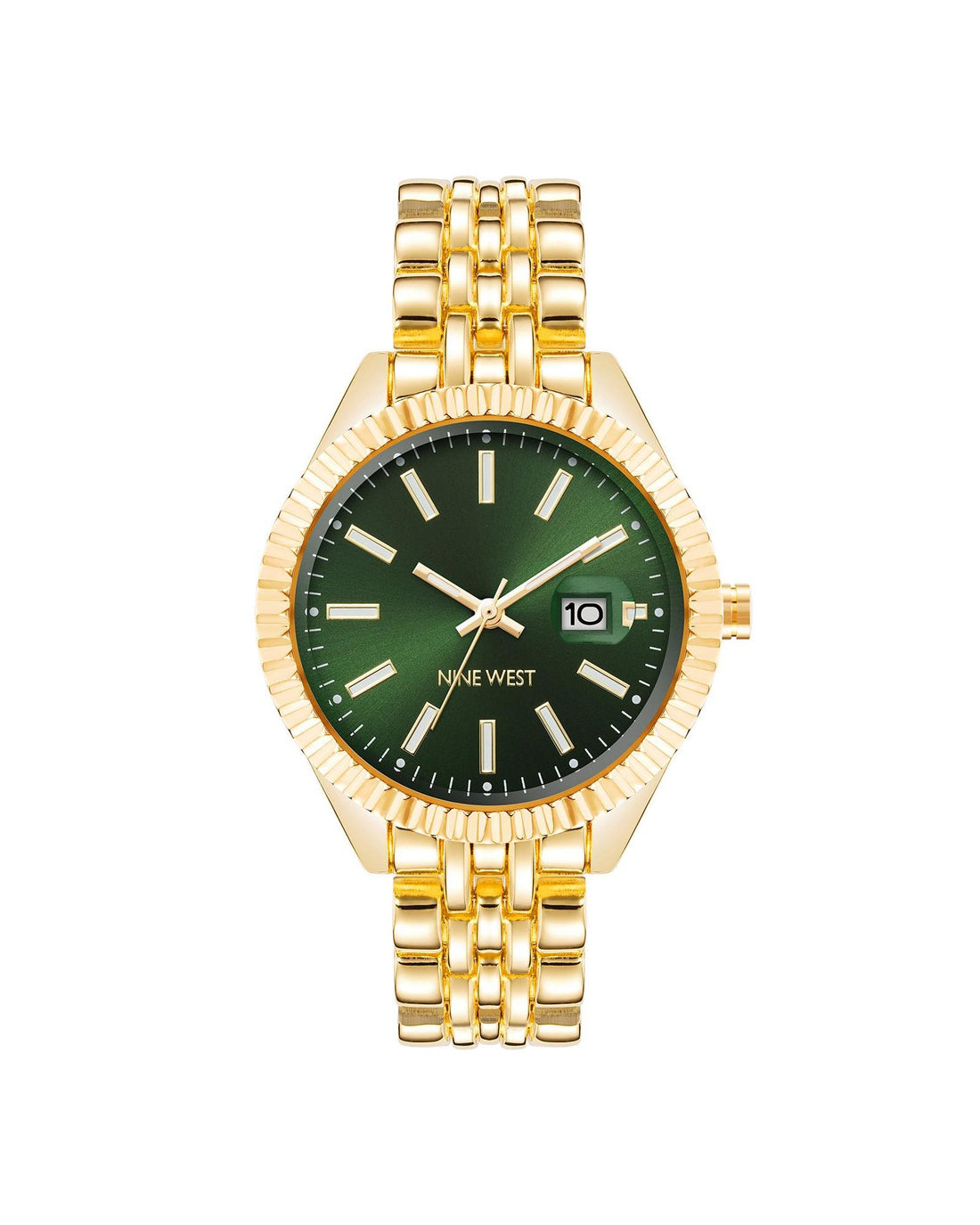 Gold Fashion Analog Womens Watch with Day and Date Functions One Size Women-Women&