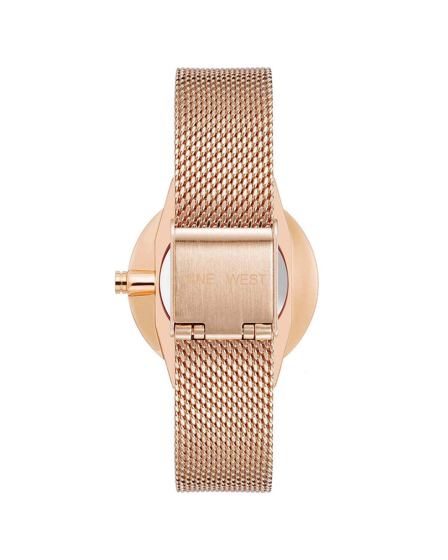 Rose Gold Stainless Steel Mesh Bangle Watch One Size Women-Women&