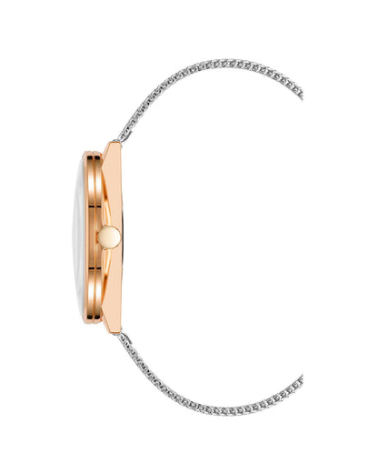 Rose Gold Analog Bangle Watch One Size Women-Women&