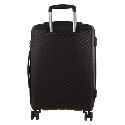 Pierre Cardin Inspired Milleni Hardshell 3-Piece Luggage Bag Set Travel Suitcase - Black-Home &amp; Garden &gt; Travel-PEROZ Accessories