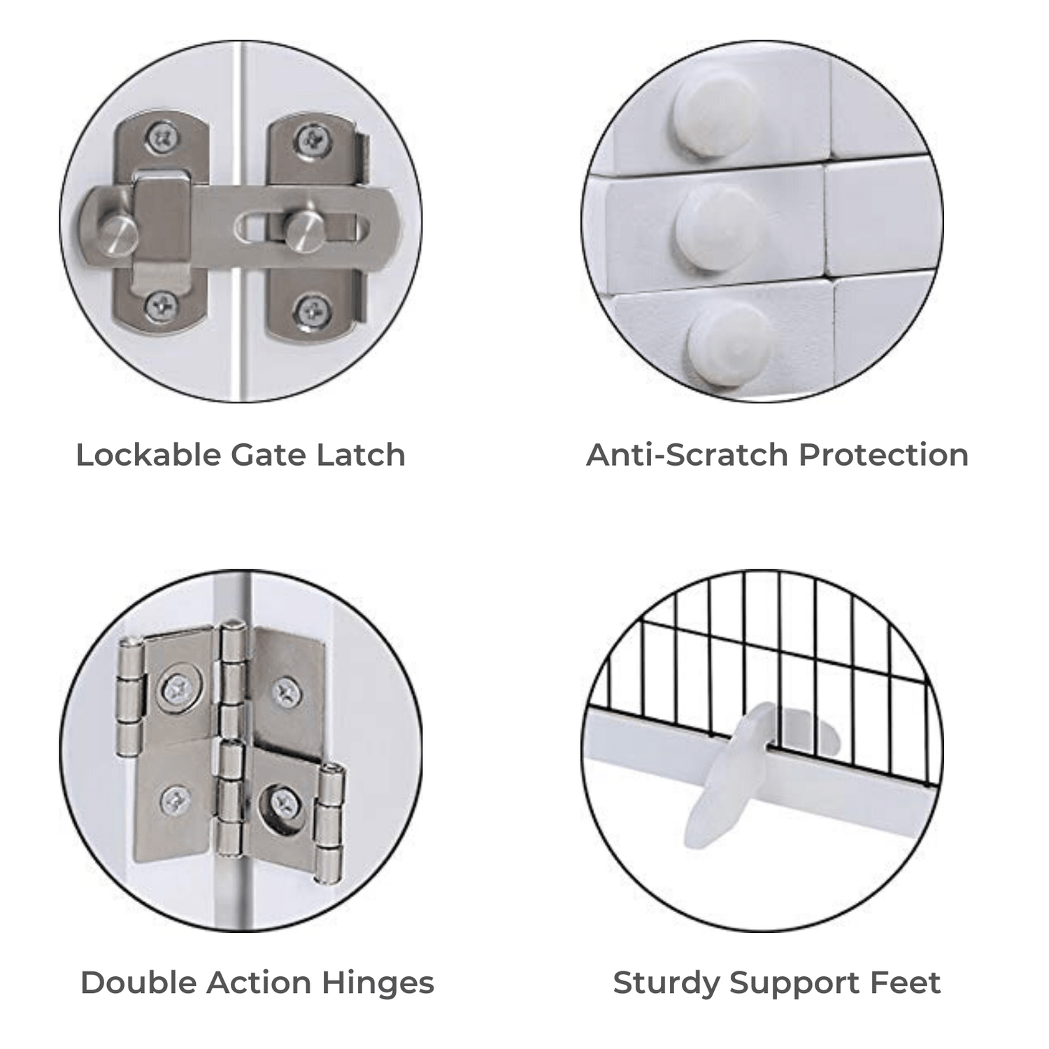 Wooden Dog Pen and Six Panel Pet Gate, White-Pet Care &gt; Dog Supplies-PEROZ Accessories