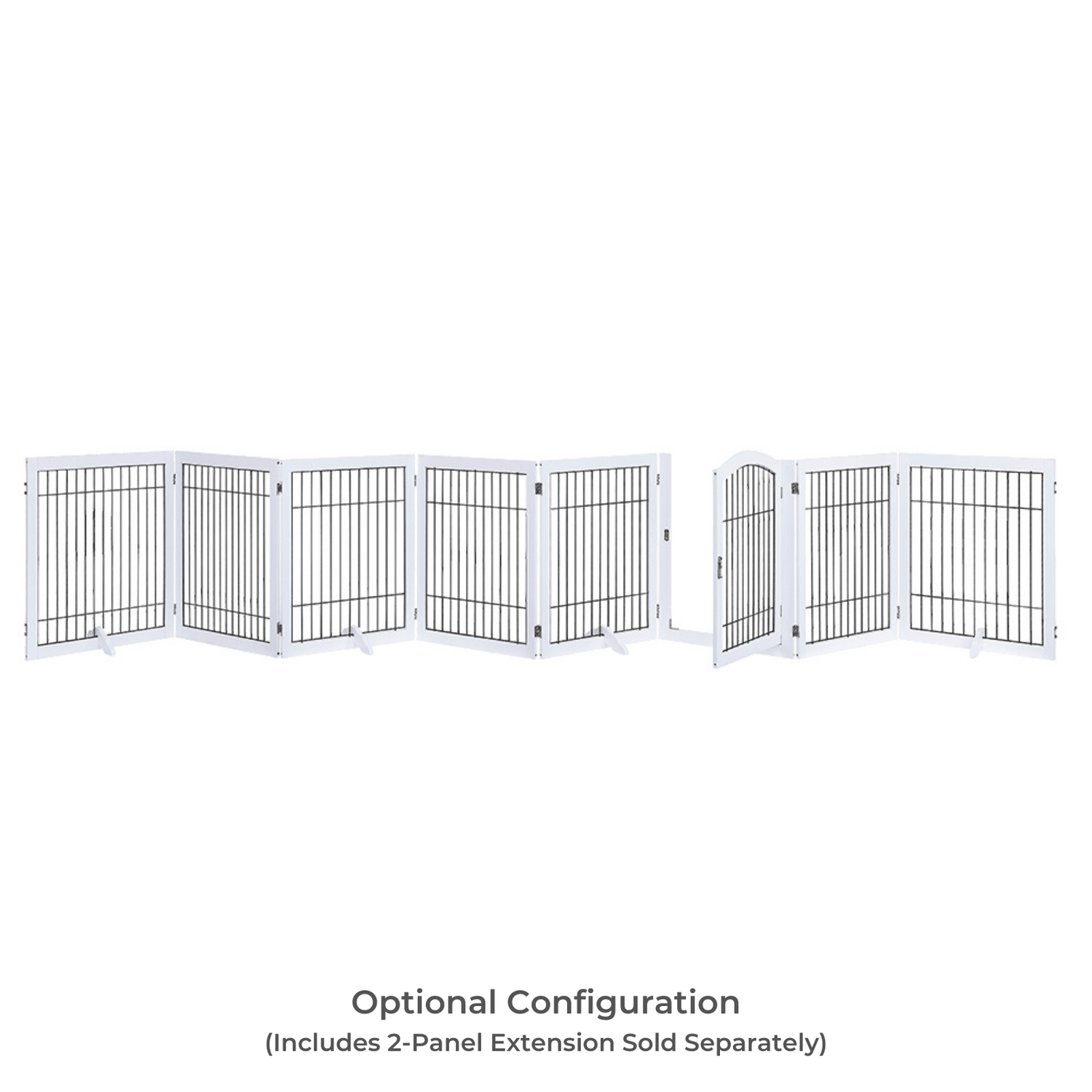Wooden Dog Pen and Six Panel Pet Gate, White-Pet Care &gt; Dog Supplies-PEROZ Accessories