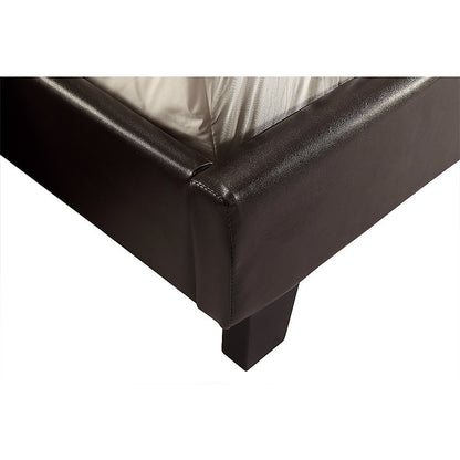 Double PU Leather Bed Frame Brown-Furniture &gt; Bedroom-PEROZ Accessories