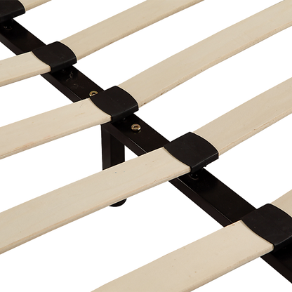 Double PU Leather Bed Frame Black-Furniture &gt; Bedroom-PEROZ Accessories