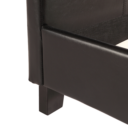 Double PU Leather Bed Frame Black-Furniture &gt; Bedroom-PEROZ Accessories