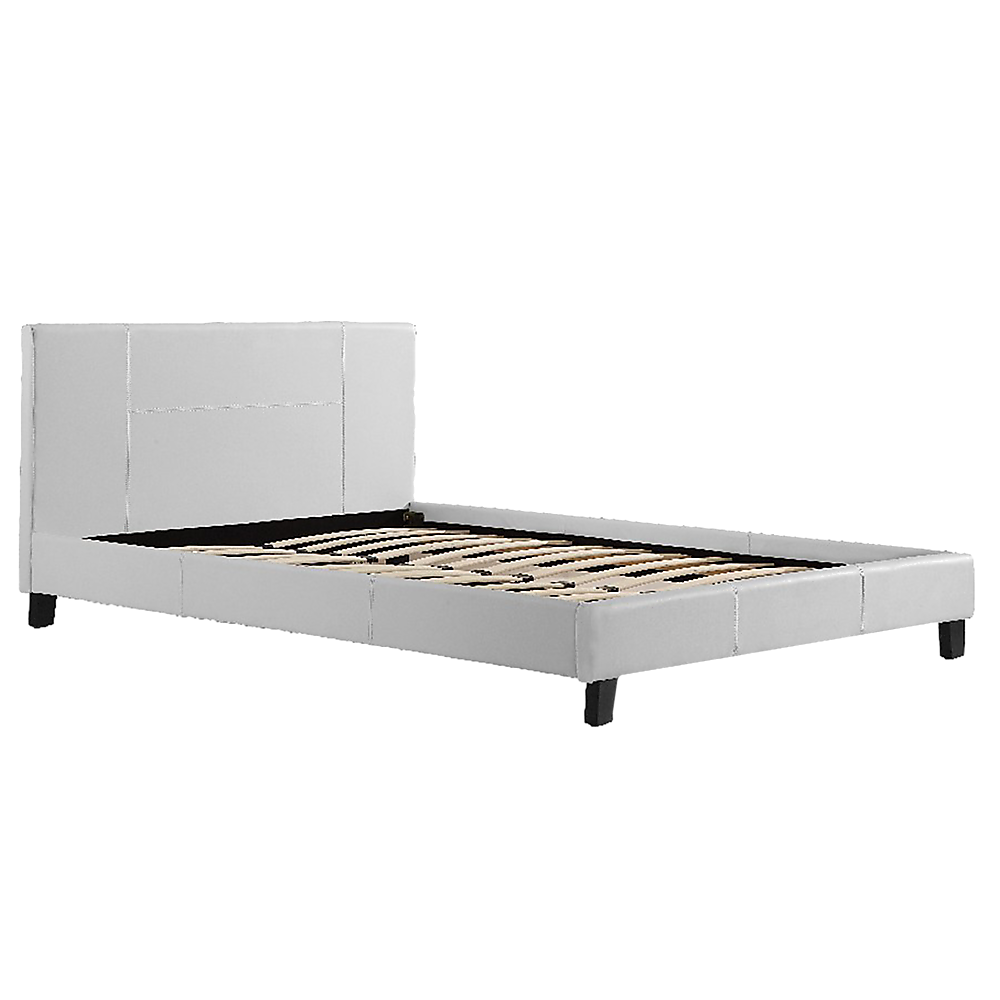 Queen PU Leather Bed Frame White-Furniture &gt; Bedroom-PEROZ Accessories