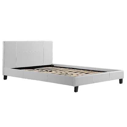 Queen PU Leather Bed Frame White-Furniture &gt; Bedroom-PEROZ Accessories