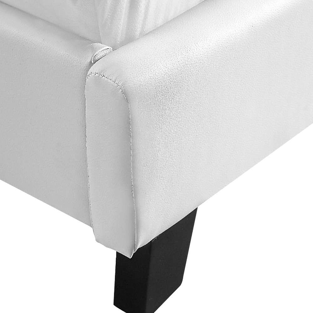 Queen PU Leather Bed Frame White-Furniture &gt; Bedroom-PEROZ Accessories