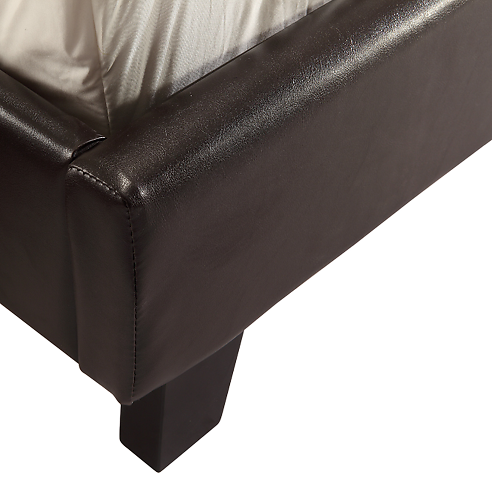 Queen PU Leather Bed Frame Brown-Bed Frames-PEROZ Accessories