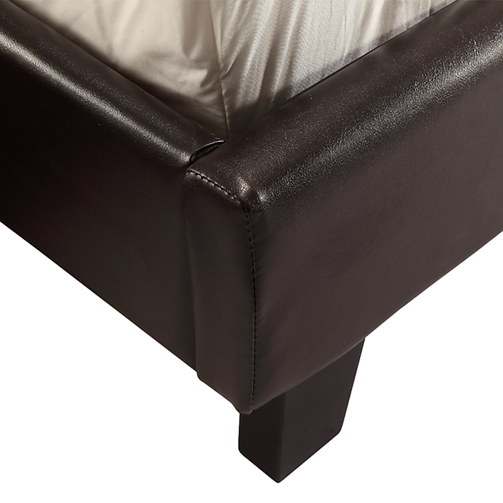 Queen PU Leather Bed Frame Brown-Bed Frames-PEROZ Accessories