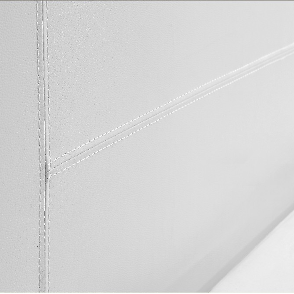 King PU Leather Bed Frame White-Bed Frames-PEROZ Accessories