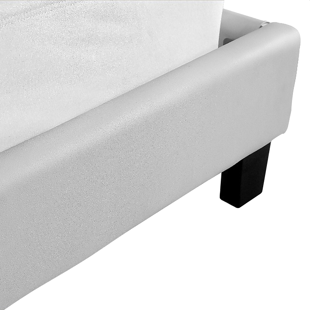 King PU Leather Bed Frame White-Bed Frames-PEROZ Accessories
