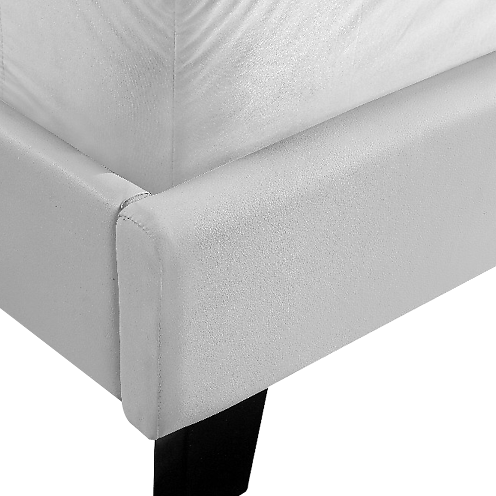 King PU Leather Bed Frame White-Bed Frames-PEROZ Accessories