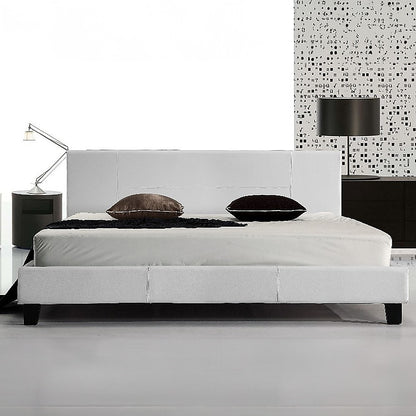 King PU Leather Bed Frame White-Bed Frames-PEROZ Accessories