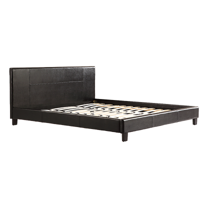King PU Leather Bed Frame Black-Furniture &gt; Bedroom-PEROZ Accessories